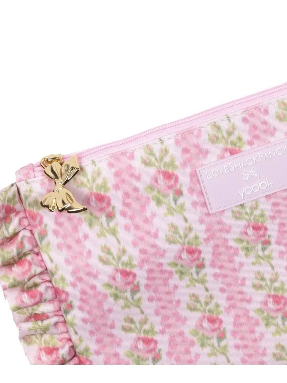 LOVE SHACK FANCY School notebook & Yoobi Pink Floral Ruffle case